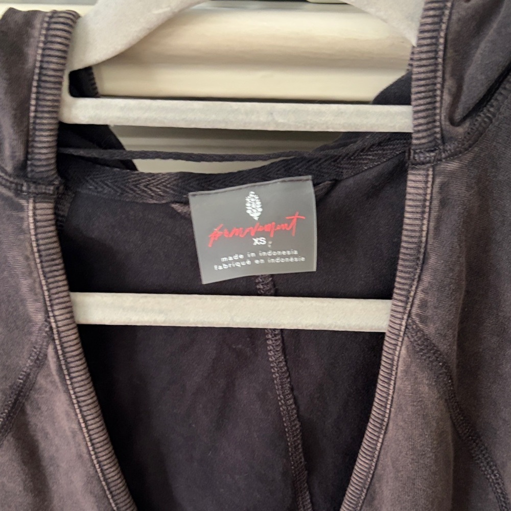 Free People Movement washed black Hot Shot Hooded Onesie - Picture 2 of 3